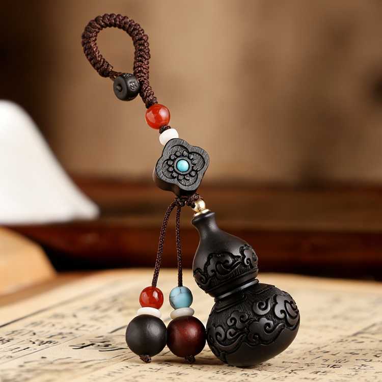 祥云葫芦黑檀木挂件【含师傅祈福，发货周期7-20天】