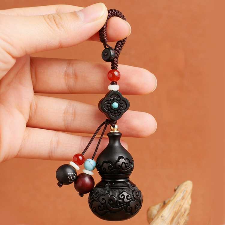 祥云葫芦黑檀木挂件【含师傅祈福，发货周期7-20天】