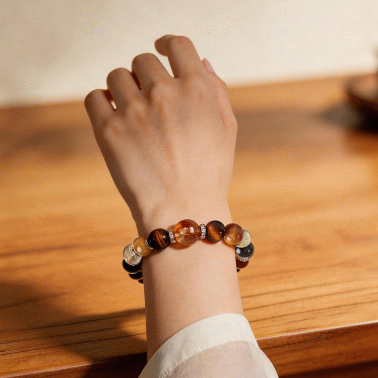 天然虎眼黄塔晶多宝手链【含师傅祈福，发货周期7-20天】