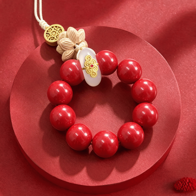 高含量朱砂钥匙挂件|帝王砂手捻莲花挂饰|手机链吊坠 【含师傅祈福，发货周期7-20天】