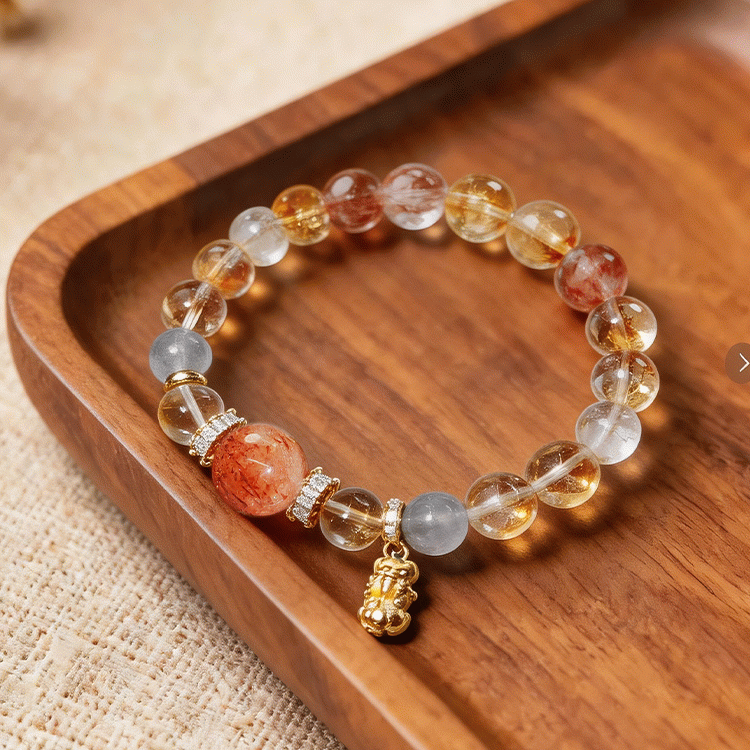 【聚财纳福】黑金超七黄塔晶 多宝貔貅手链 招米吸金纳万财【含师傅祈福，发货周期7-20天】